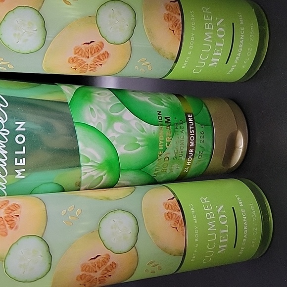 3pc Cucumber Melon Bath & Body Works 3pc Set - New!! - Picture 2 of 2